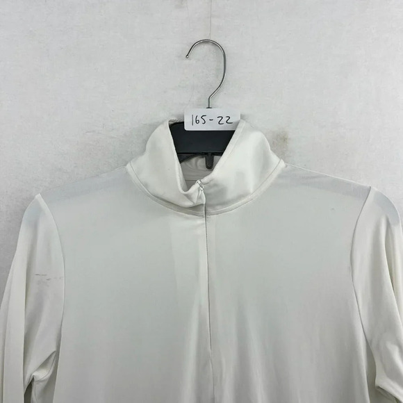 Lands' End Active Shirt Womens Sz S White Mock Neck 1/4 Zip Long Sleeve Pockets - Picture 15 of 15